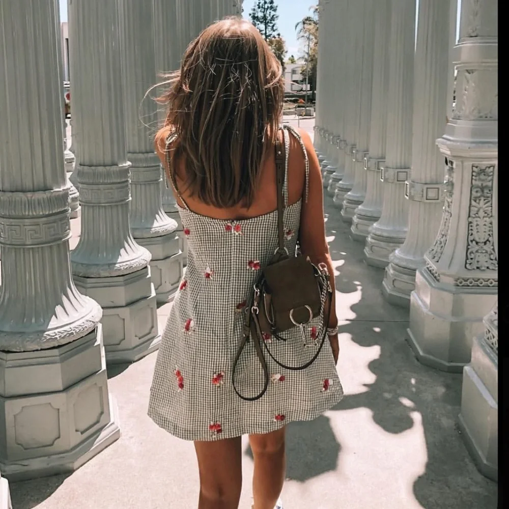 Chloe Faye Mini Backpack Tobacco Brown Suede Leather Gold Circle Hardware - Picture 3 of 15